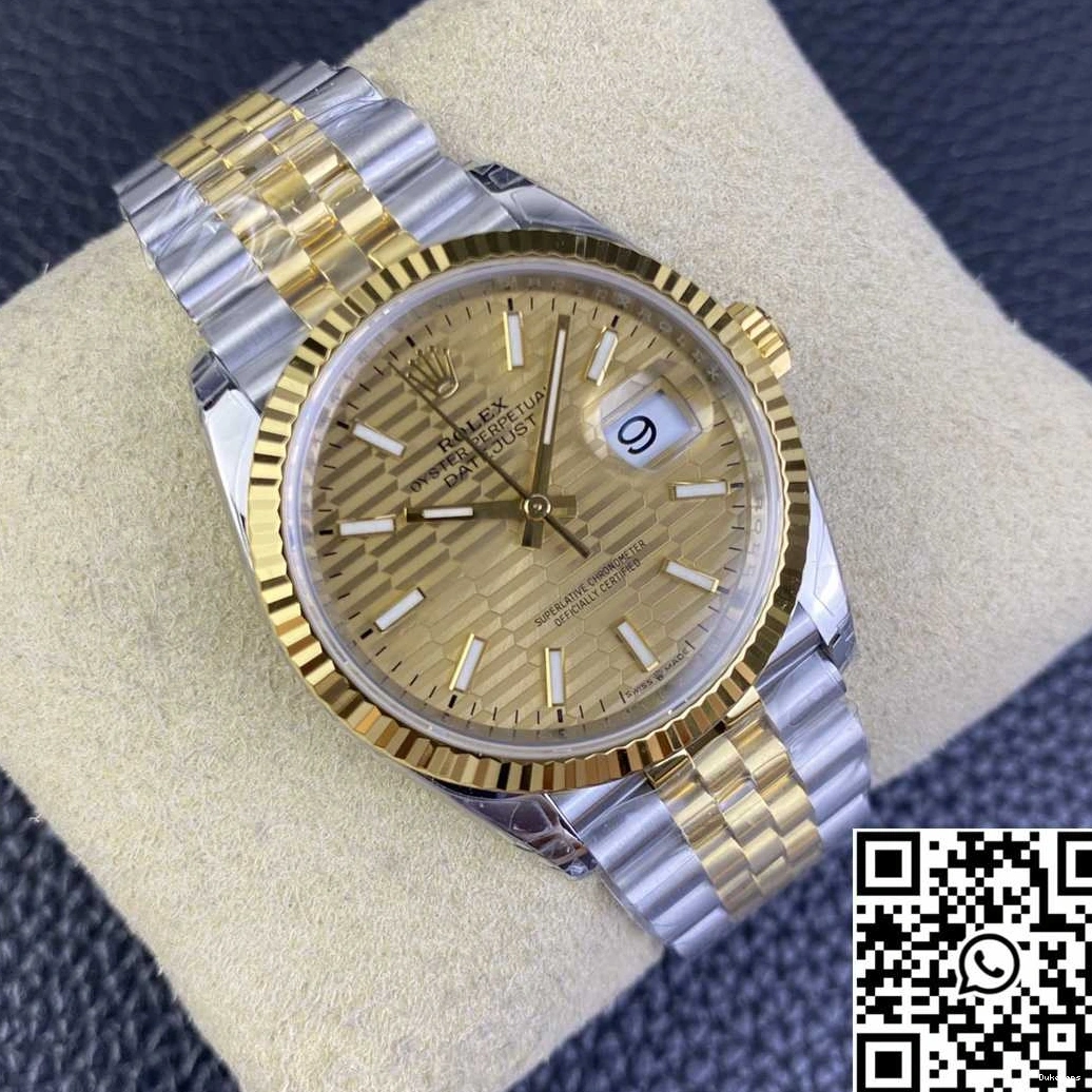 VS Diamond Factory M126233 Yellow Datejust 36MM Tone Motif Rolex Hourmarker Two Dial 0408